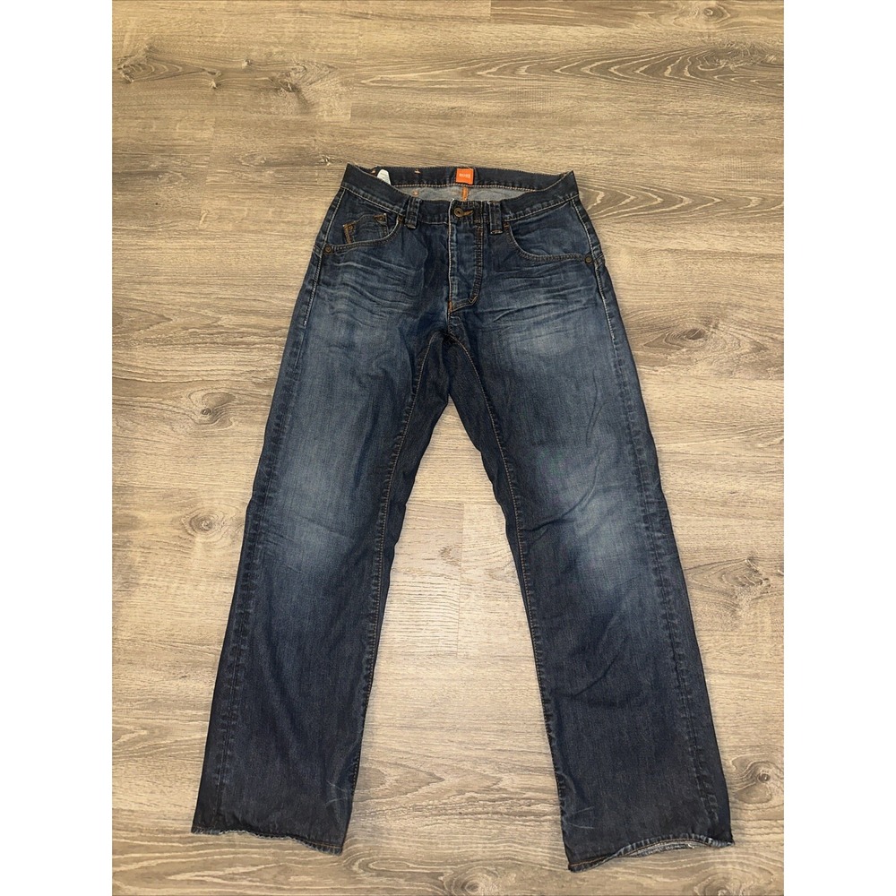 HUGO BOSS Orange Label HB 71 Jeans Men's 33x32 Faded Whiskers Blue Jeans